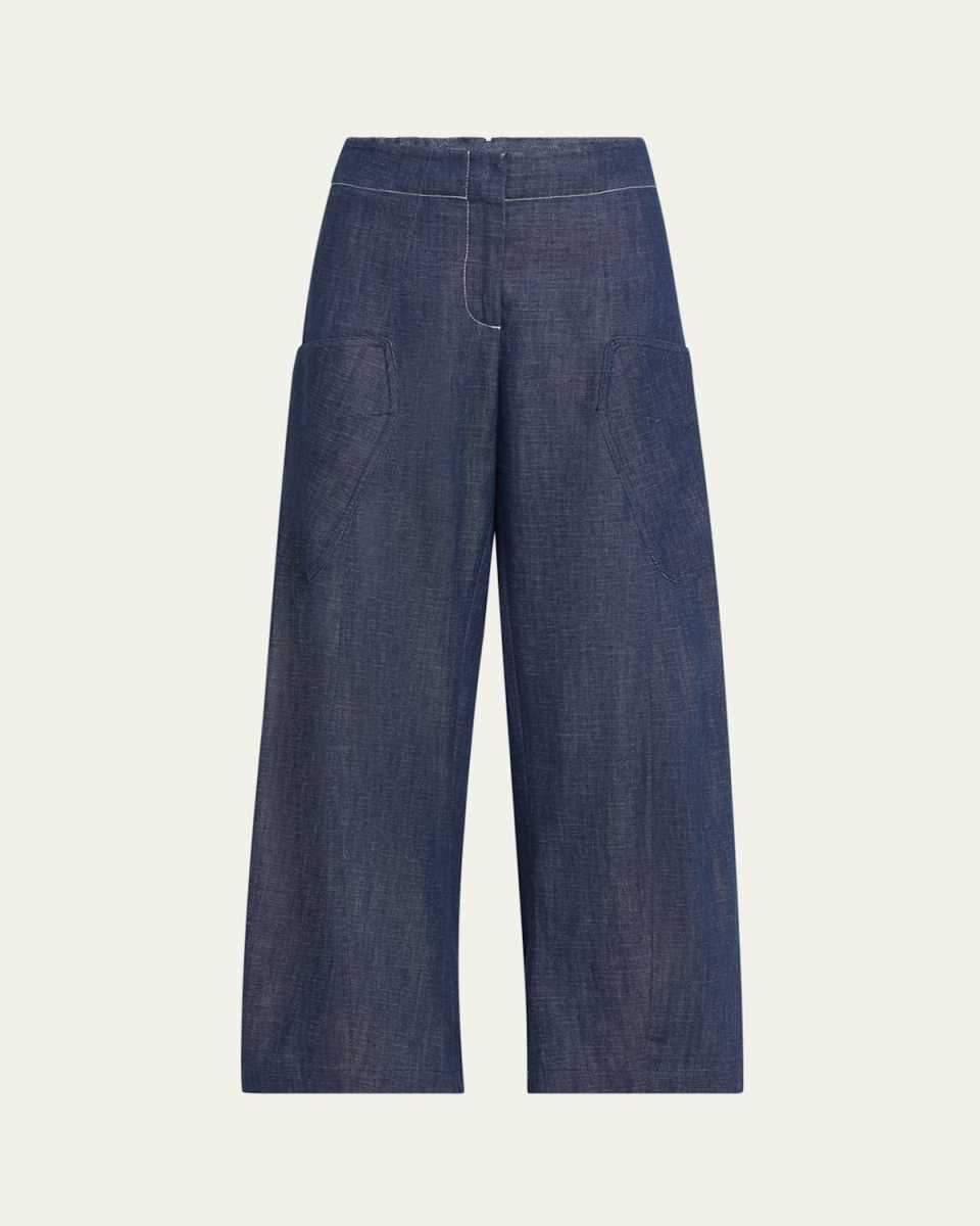 Curved Eda Denim Wide Leg Culottes